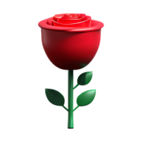 red rose 3d rendering icon illustration png