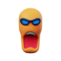 angry face 3d rendering icon illustration png