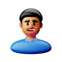 stress face 3d rendering icon illustration png