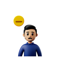 stress face 3d rendering icon illustration png