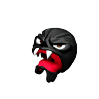 angry face 3d rendering icon illustration png