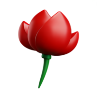 red rose 3d rendering icon illustration png