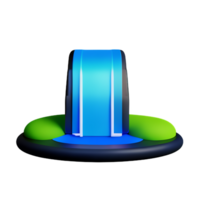 waterfall 3d rendering icon illustration png