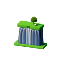 waterfall 3d rendering icon illustration png