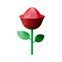 rojo Rosa 3d representación icono ilustración png