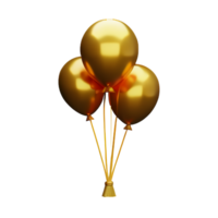 oro globos 3d representación icono ilustración png