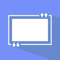 Text quote sign in flat style. Blank square frame icon vector