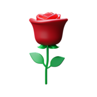 red rose 3d rendering icon illustration png