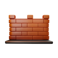 brick wall 3d rendering icon illustration png