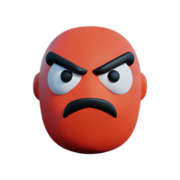 angry face 3d rendering icon illustration png
