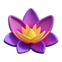 loto flor 3d representación icono ilustración png