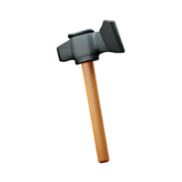 hammer 3d rendering icon illustration png