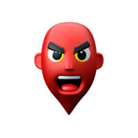 angry face 3d rendering icon illustration png