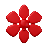 rouge Rose 3d le rendu icône illustration png