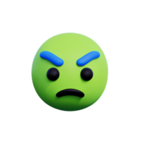 boos gezicht 3d renderen icoon illustratie png