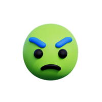 angry face 3d rendering icon illustration png