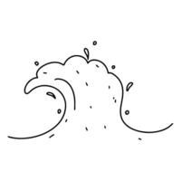 Ocean wave. Hand drawn doodle style. Vector illustration isolated on white. Coloring page.