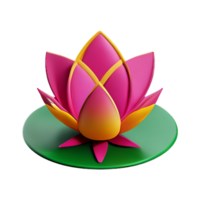 lotus blomma 3d tolkning ikon illustration png