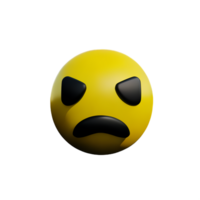 angry face 3d rendering icon illustration png