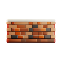 brick wall 3d rendering icon illustration png