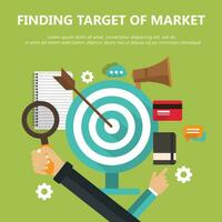 Creative vector elements for Finding Target of Market. Flat design.