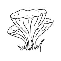 Autumn mushroom. Hand drawn doodle style. Vector illustration isolated on white. Coloring page.