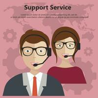 Support Service Concept. Technical support and online help. Helpdesk. Flat vector illustration.