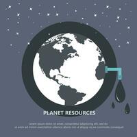 Saving water resources of the planet. Reduced consumption of drinking water due to lack of tap water and depletion of the planet. Flat vector illustration.