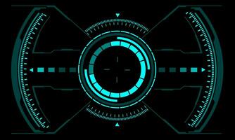 HUD sci-fi interface screen view blue geometric on black design virtual reality futuristic technology creative display vector