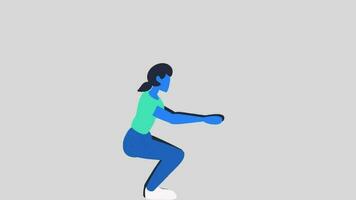 animerad exercice i grå bakgrund 2d video
