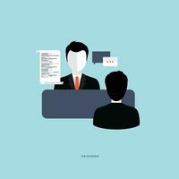 Job interview concept. Interview with the candidate positions. Flat vector illustration.