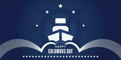 Columbus Day poster design, silhouette design with ship and steering wheel objects. vector