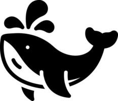 solid icon for whale vector