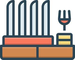 color icon for dish rack vector