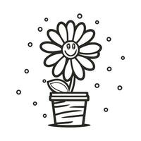 Flower coloring page vector. Flower line art white background, Cute flowers printable coloring page, Vector flower page for coloring, Outline magnolia