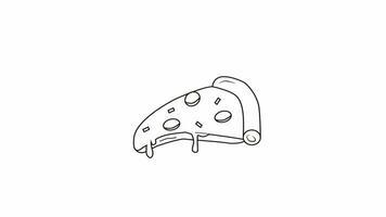 animated video of a black sketch of a pizza shape