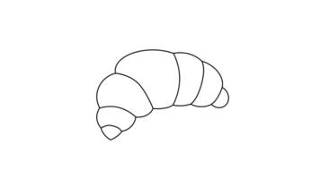 animated video of a black sketch of a croissant shape