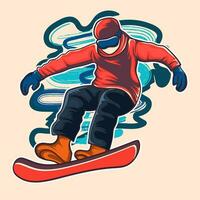 Snowboarding vector ilustración hombre