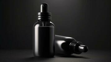 matt glass bottle for cosmetic serum product design mock-up AI Generated photo