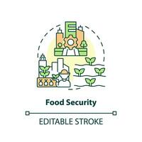 2D customizable food security icon representing vertical farming and hydroponics concept, isolated vector, thin line illustration. vector