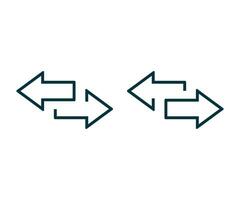 Left right arrows vector icon. Transfer arrows icon. 2 side arrow icon