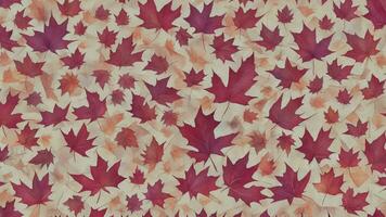 Autumn maple leaves background. Flat lay, top view, illustration, Seamless pattern ai generated photo
