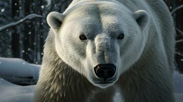 Powerful predator of the frozen tundra, the polar bear AI Generated photo