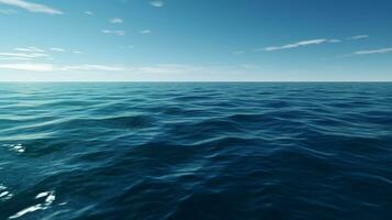 Tranquil blue water surface with empty space AI Generated photo