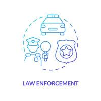 Law enforcement blue gradient concept icon. Public security. Police service. Justice system abstract idea thin line illustration. Isolated outline drawing vector