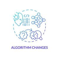 Gradient algorithm changes icon concept, isolated vector, AI for SEO thin line illustration. vector