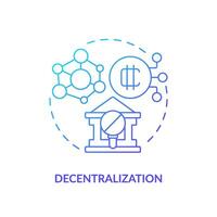 2D decentralization gradient thin line icon concept, isolated vector, illustration representing digital currency. vector