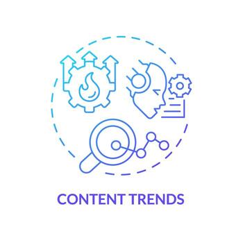 degradado contenido tendencias icono concepto, aislado vector, ai para seo Delgado línea ilustración. vector