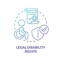 Legal disability rights blue gradient concept icon. Discrimination prohibition. Law and legal issue abstract idea thin line illustration. Isolated outline drawing vector