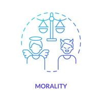 Morality blue gradient concept icon. Differentiation of proper and improper. Law and justice idea abstract idea thin line illustration. Isolated outline drawing vector